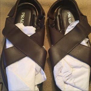 Brown Prada sandals